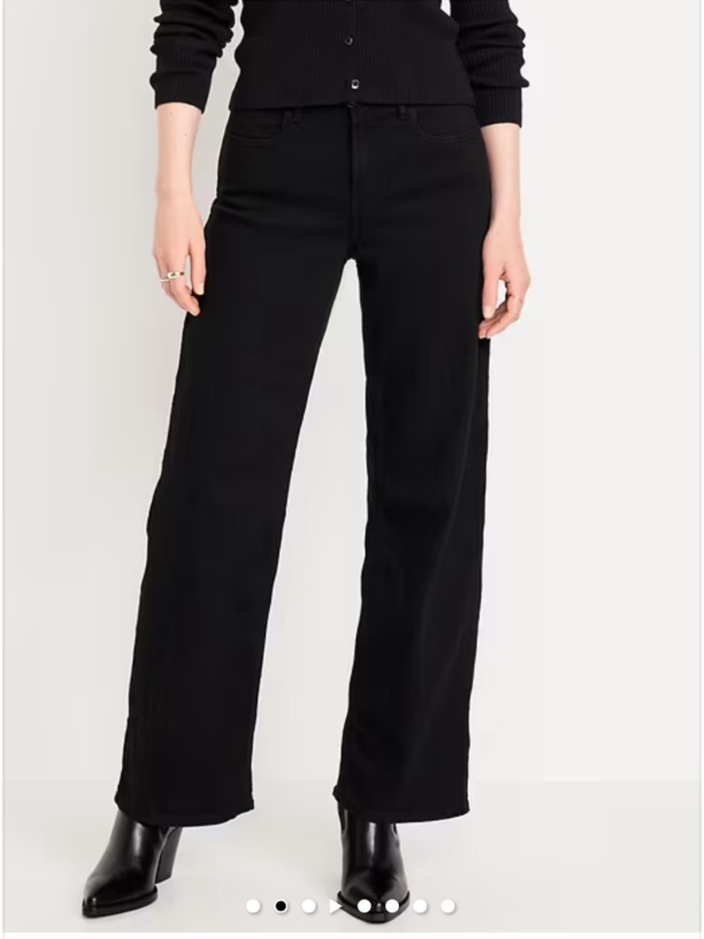 Old Navy Black WOW Wide-Leg High-Rise Jeans